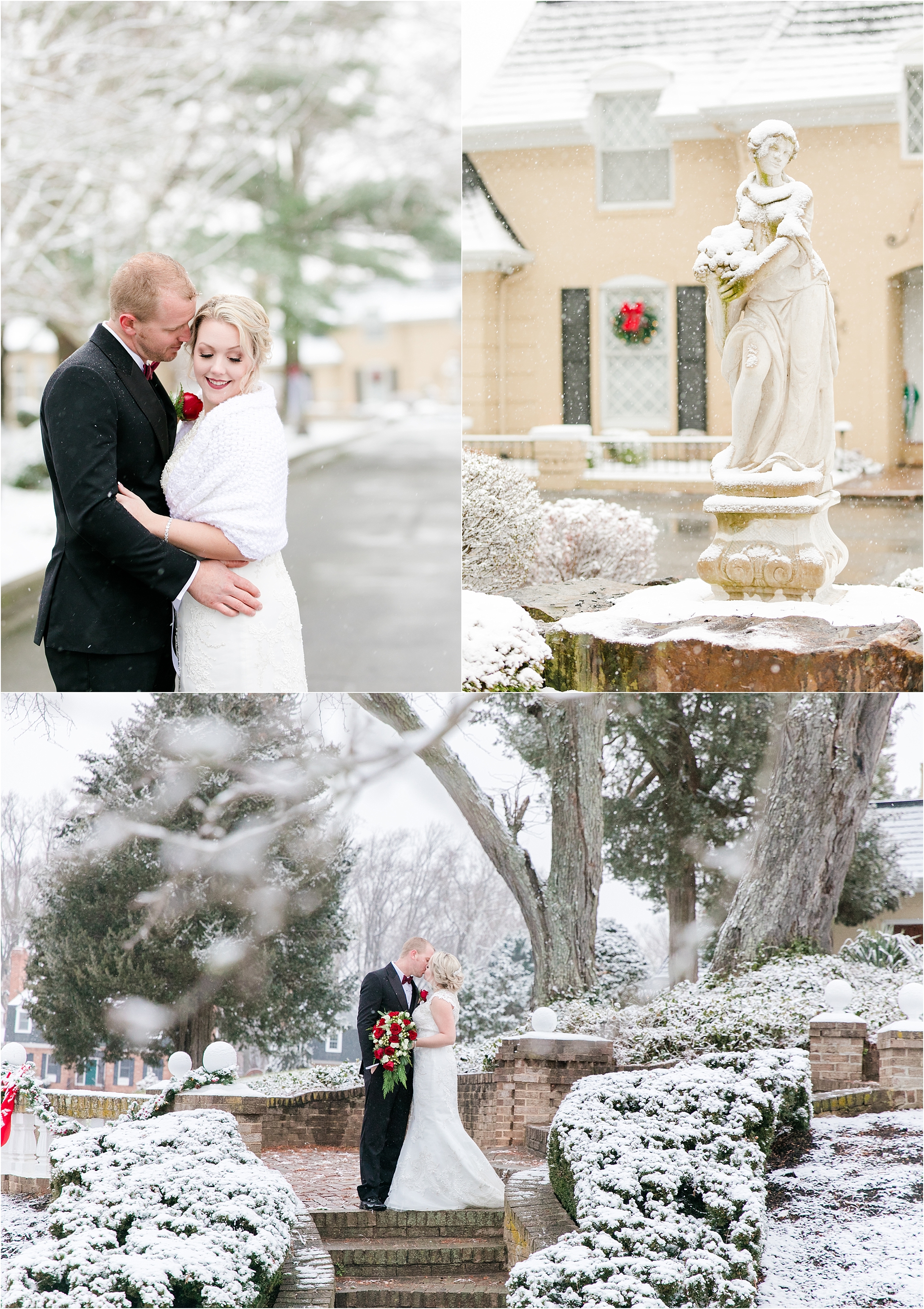 Snowy Southern Maryland Wedding