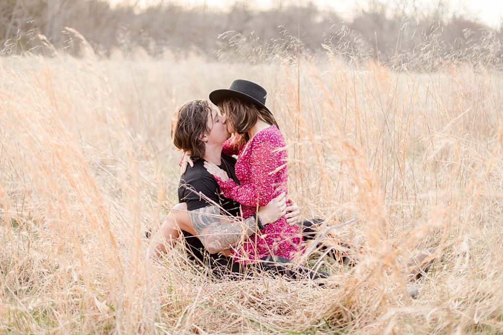 Romantic Engagement in a field in Southern Maryland by Costola Photography