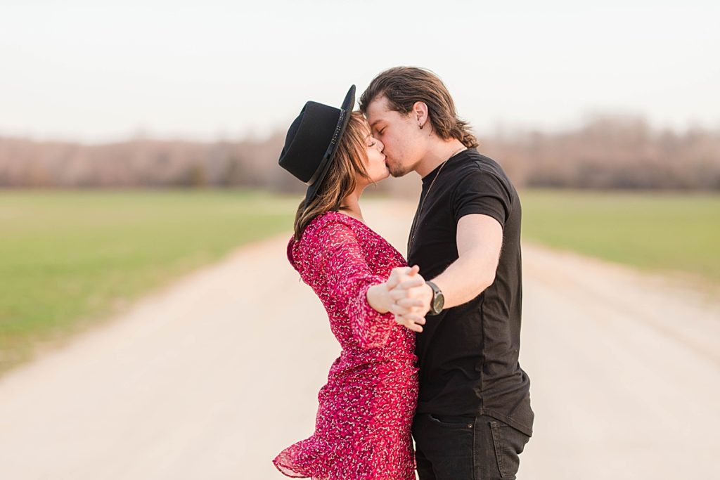 Romantic Engagement on a dirt road in Southern Maryland by Costola Photography