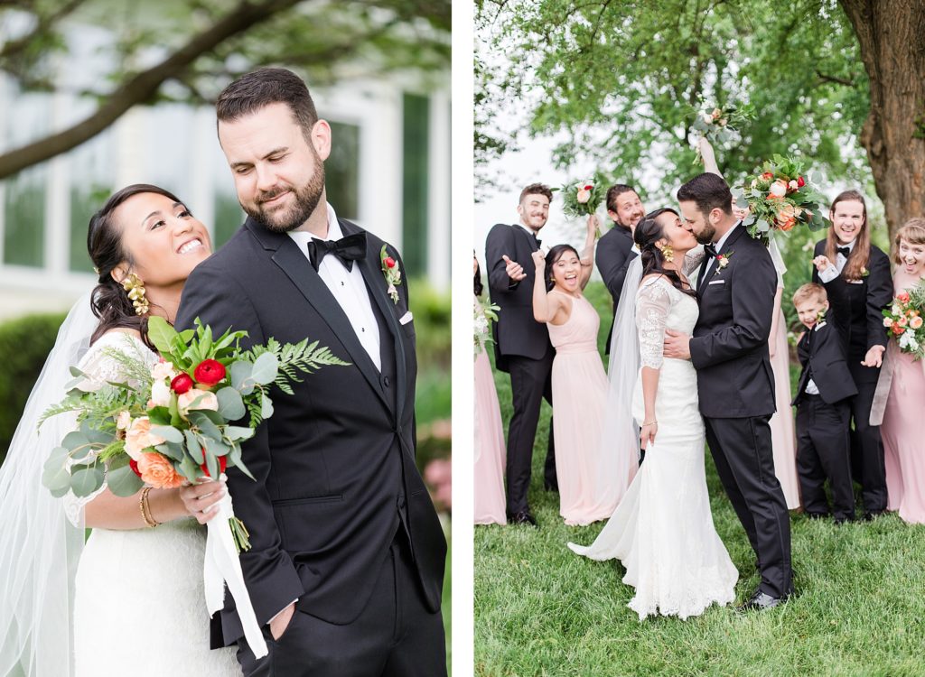 wedding party portraits at flora corner farm photographed by costola photography