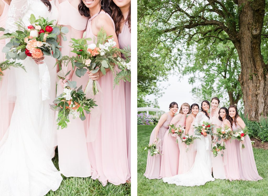 wedding party portraits at flora corner farm photographed by costola photography
