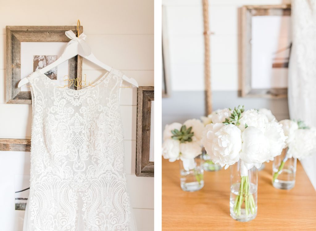 Wedding Dress hanging in the Beach House Resort by Costola photography