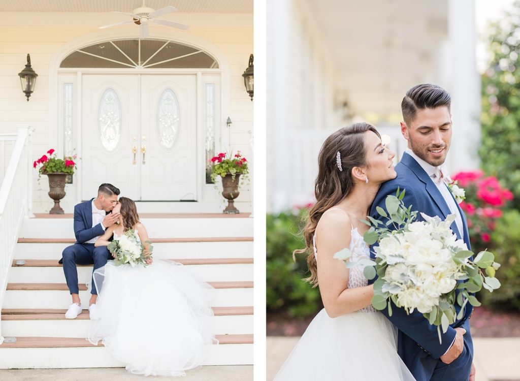 bride and groom portraits at waterfront wedding venue in southern maryland by costola photography