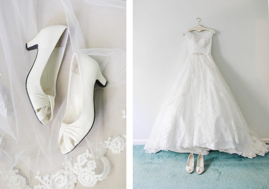Classic bridal shoes and dress by costola photography