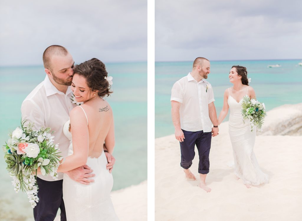 bride and groom portraits in Grand Turk by Costola Photography