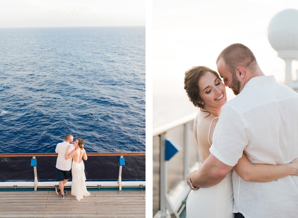bride and groom sunset cruise wedding portraits by Costola Photography