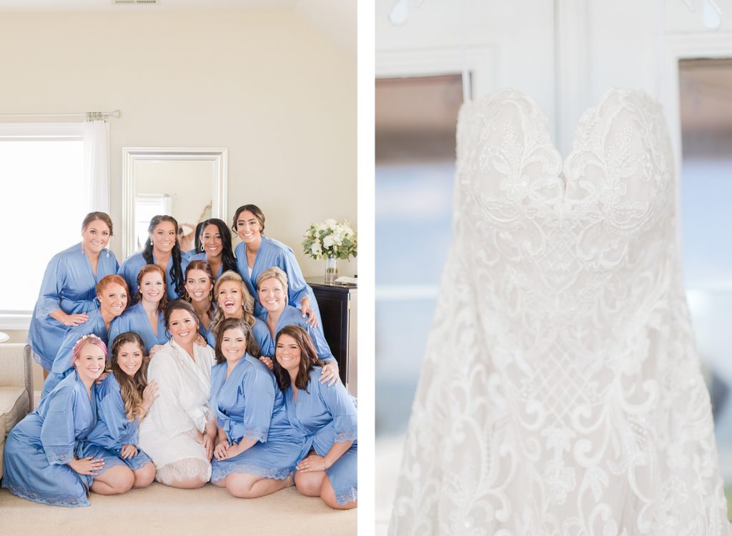 bridal party getting ready at waterfront weatherly farm wedding by Costola Photography