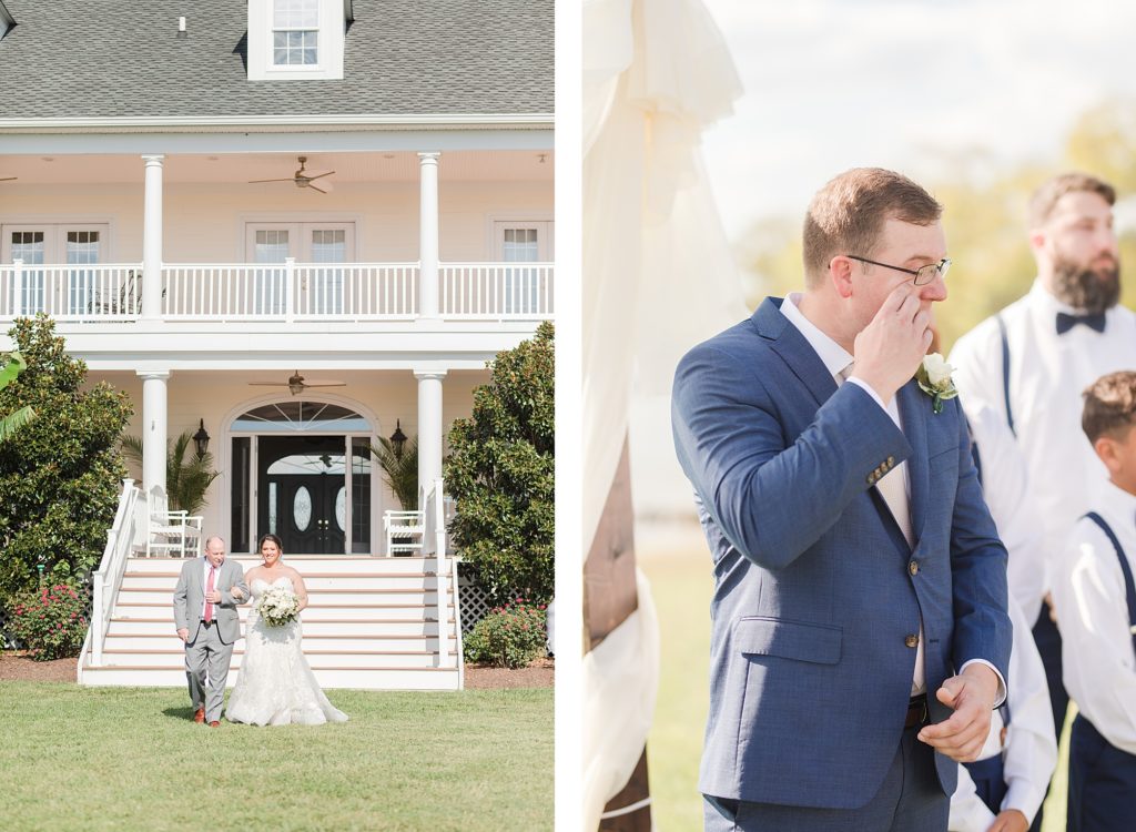 Ceremony Overlooking Water at Weatherly Farm photographed by Costola Photography