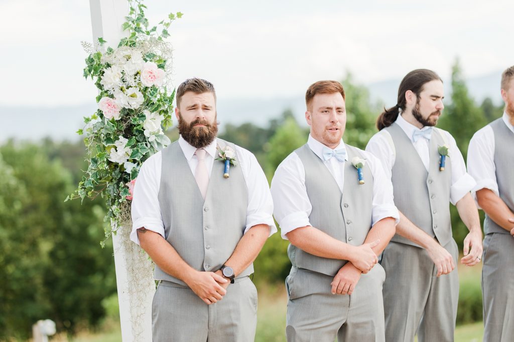 Ceremony overlooking the mountains at The Homeplace at Johnston Farm by Costola Photography