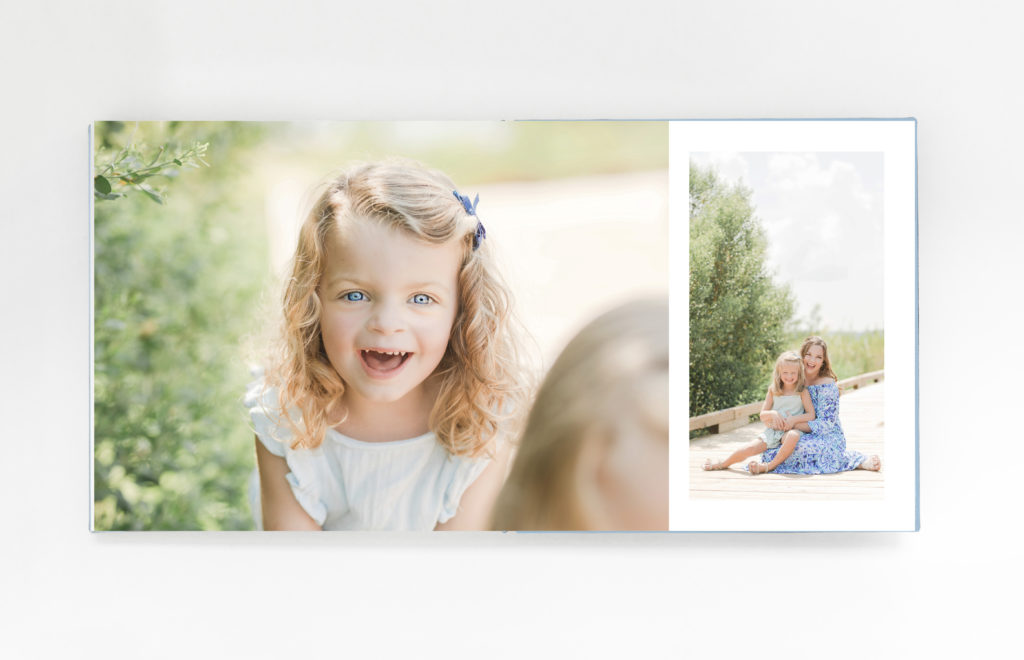 Portrait Album Design from Playful Beach Family Session in Southern Maryland by Costola Photography