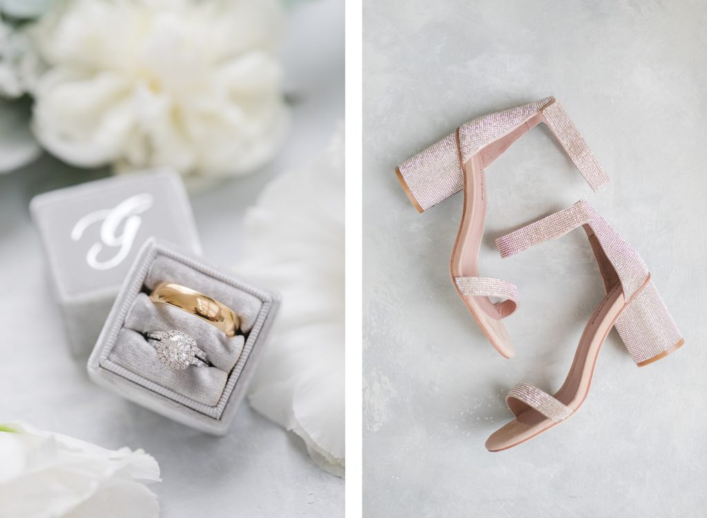mrs box wedding rings and shoes by Costola Photography