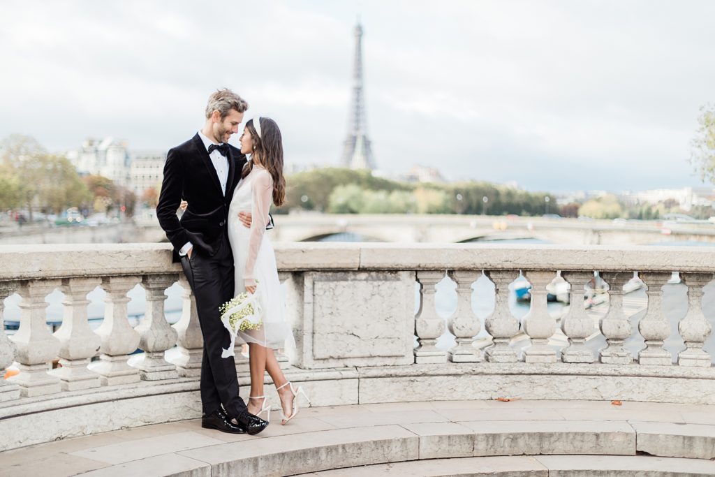 Elopement in Paris, France by Seine River by Costola Photography