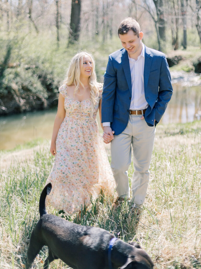 memorable Engagement session with dog